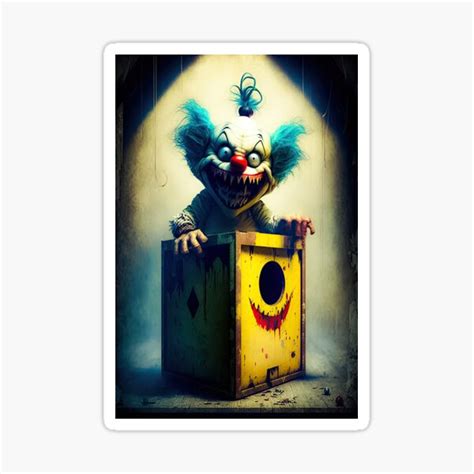 "Creepy old Jack in the Box Clown Toy - 2" Sticker for Sale by Space ...