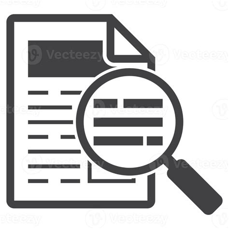 loupe avec icône de page de document 17346306 PNG