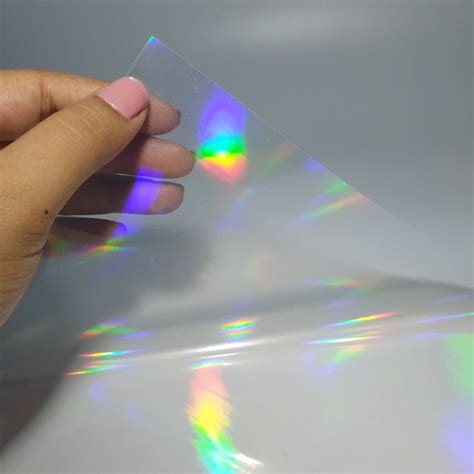 Oil Slick Rainbow Holographic Transparent Self Adhesive Overlay Film A