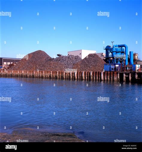 Quayside At Newhaven Harbour East Sussex Uk And Site Of Proposed Giant