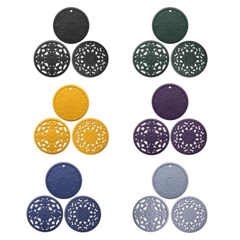 Set Of Silicone Mat Hot Pot Holder Hot Pads For Table Countertop Trivet For Hot Dishes Non