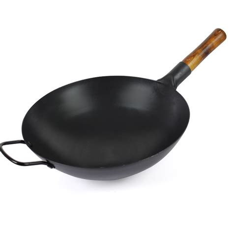 Authentic Chinese Non Stick Wok Pan Heavy Duty Carbon Steel Pan