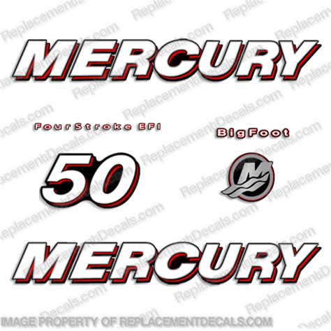 Mercury 50hp 4 Stroke Efi Bigfoot Straight Decal Kit