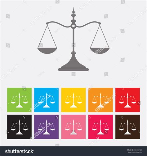 Scales Justice Icon Vector Stock Vector Royalty Free 193488125