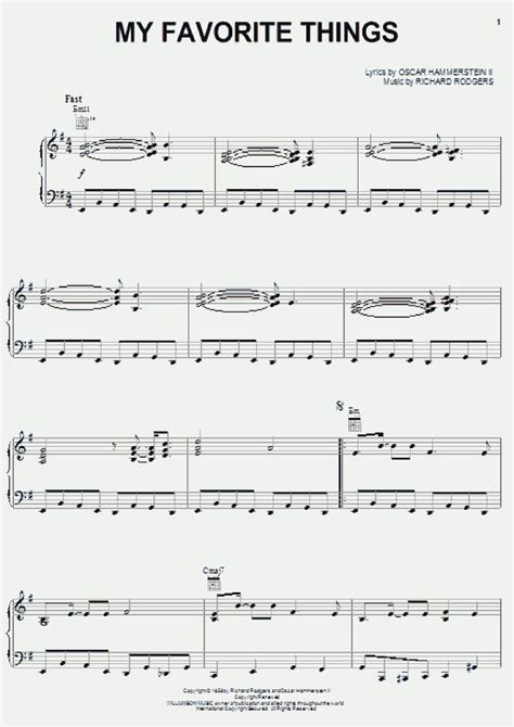 My Favorite Things Piano Sheet Music | OnlinePianist