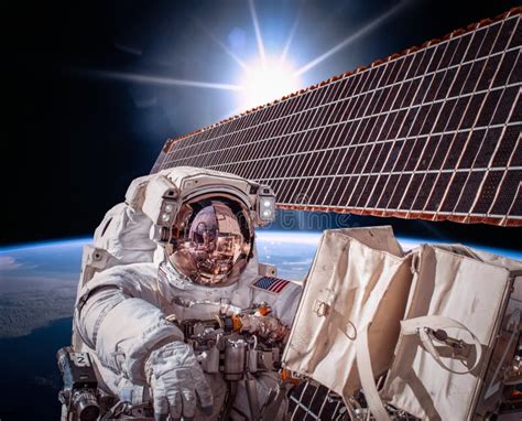 International Space Station and Astronaut. Stock Image - Image of astronaut, earth: 70385609