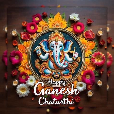 God Ganesha Happy Ganesh Chaturthi Background Indian Festival Lord Ganesh Design Vinayaka