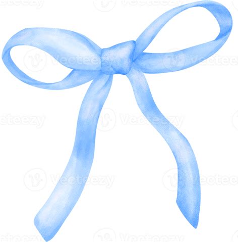 Blue Coquette Bow Watercolor Png