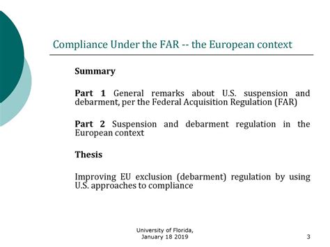 Compliance In The Federal Acquisition Regulation In The European