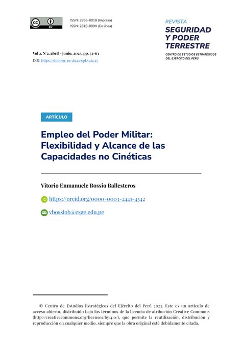 Pdf Empleo Del Poder Militar Flexibilidad Y Alcance De Las