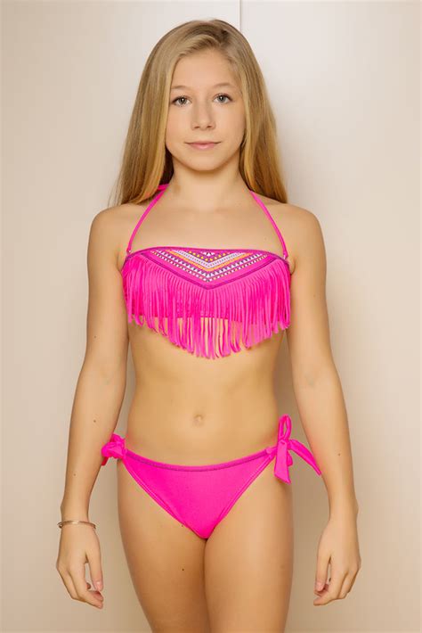 Kinder Bikini 2 teilig Rosa Mädchen Bikini Sommer 2016 Neonfarben