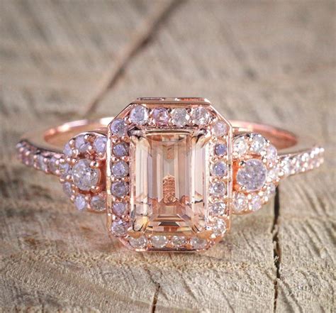 Limited Time Sale 1 25 Carat Peach Pink Morganite Emerald Cut