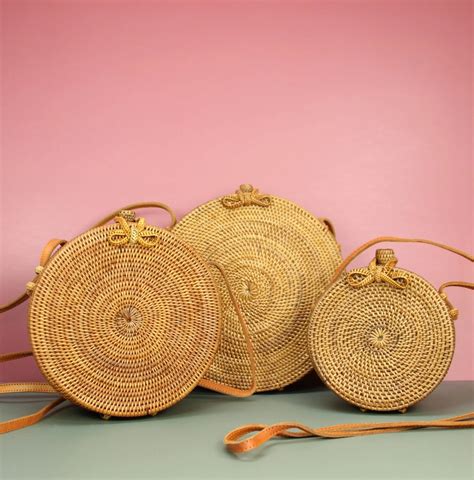 Duabags Rattan Bali Bag With Ribbon Adjustable Strap