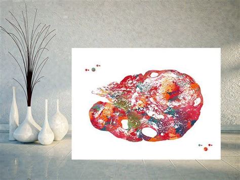 Female Reproductive System Watercolor Print Ovary Poster Anatomy Art Ovary Histology