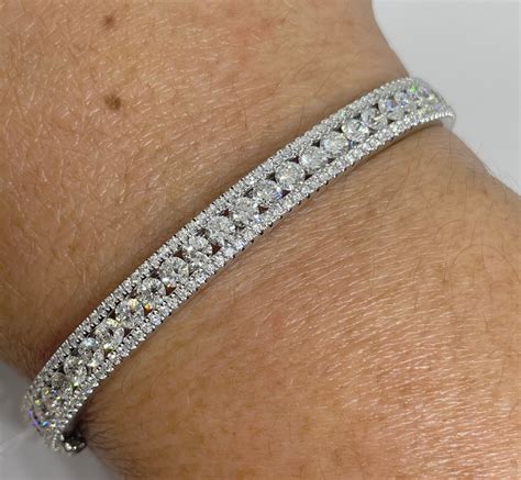 Diamond Bangle Bracelet 18k White Gold Diamond Bangle Natural Diamonds