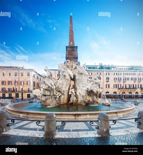 Fountain of the Four Rivers. Piazza Navona, Rome. Italy Stock Photo - Alamy