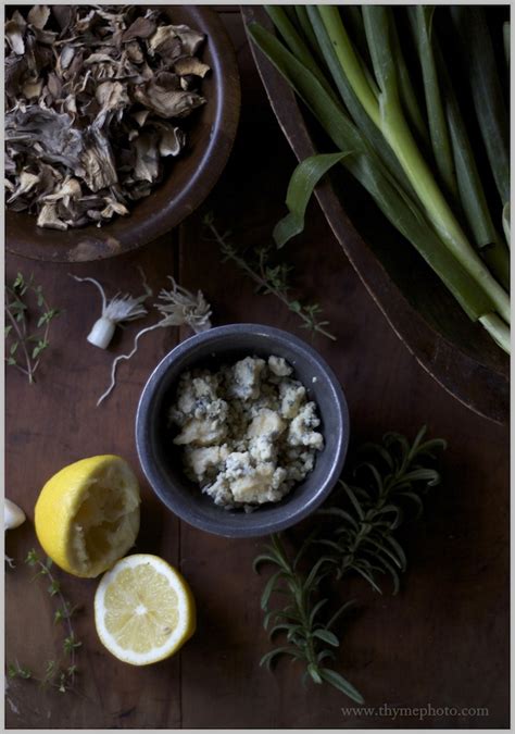 Thyme Whole Grain Wild Mushroom Galette With Fresh Herbs And English Stilton