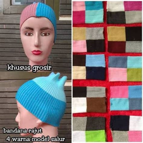 Jual Ciput Rajut Empat Warna Bandana Shopee Indonesia