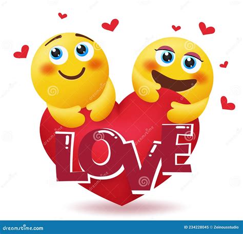 Emoji Valentine Couple Vector Concept Design Smileys D Inlove Emojis