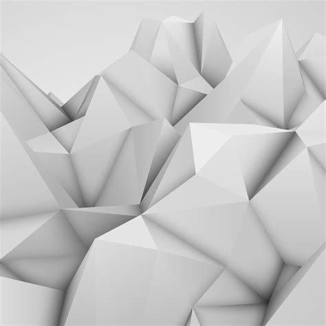 3D white geometry shapes background vector free download