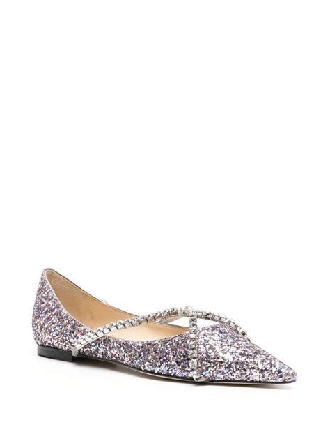 Jimmy Choo Genevi Glittery Ballerina Shoes Farfetch