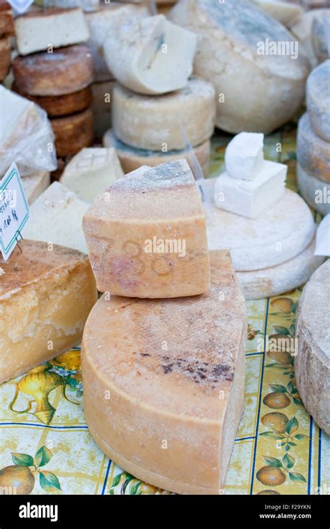 Different types of italian cheese Stock Photo - Alamy