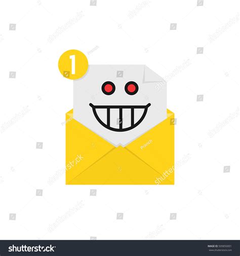 Mad Emoji Yellow Letter Notification Concept Stock Vector (Royalty Free ...