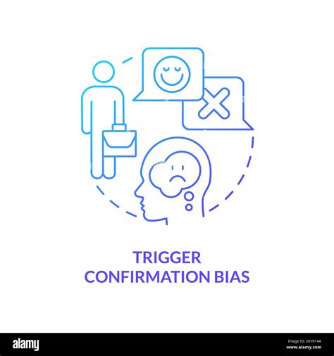 Trigger Confirmation Bias Blue Gradient Concept Icon Stock Vector Image