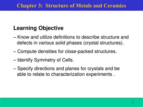 Ppt Chapter Structure Of Metals And Ceramics Powerpoint