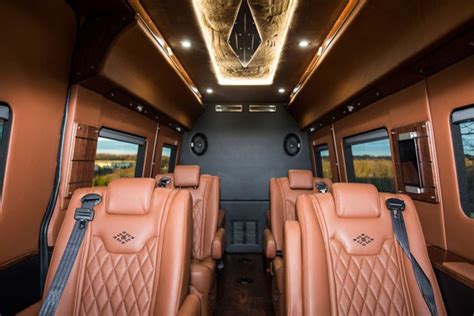 Mercedes Sprinter Ultra Luxury Limo Service Interior Seats Facing The Back Image