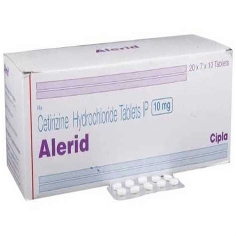 Alerid 10 Mg Cetirizine Hydrochloride Tablets IP Cipla Ltd At Rs 180