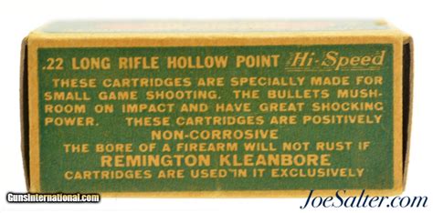 Rare Remington 1931 Hi Speed Kleanbore Silvandry HP 22 LR Ammo For Sale