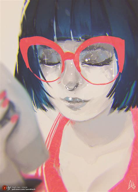 Safebooru 1girl Bangs Black Hair Blurry Breasts Chromatic Aberration