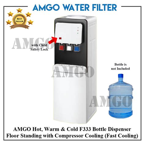 AMGO F Hot Warm And Cold Floor Standing Bottle Water Dispenser Fast Cooling Compressors