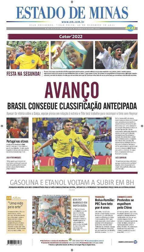 Confira A Capa Do Jornal Estado De Minas Do Dia