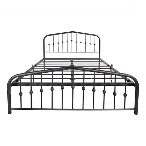 SUNRINX Black Bed Frame Queen Metal Platform Bed MG4-25WE - The Home Depot