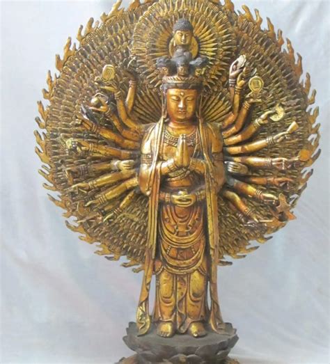 23 Tibet Bronze Gild 1000 Hand Arms Avalokitesvara Kwan Yin Kuan Yin