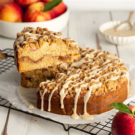 Vegan Apple Crumb Cake With Gooey Apple Butter Filling Addicted To Dates