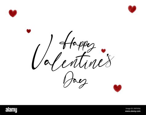 Happy Valentines Day Handwritten Calligraphic Lettering Text Over