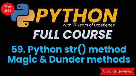 Python String Methods Dunder Methods Youtube