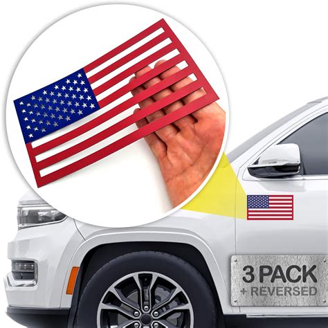 American Flag Car Badge
