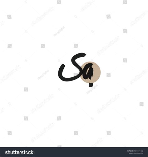 Sa White Background Handwritten Logo Stock Vector (Royalty Free ...