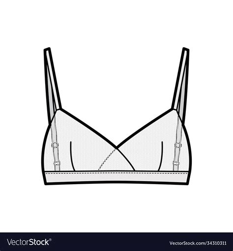 Sheer Bralette Lingerie Technical Fashion Vector Image