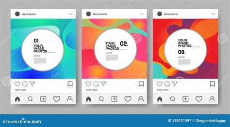 Colourful Abstract Vector Design Template For Instagram Feed Stock