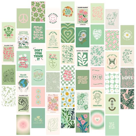 Artivo Green Wall Collage Kit For Aesthetic Pictures Danish Pastel