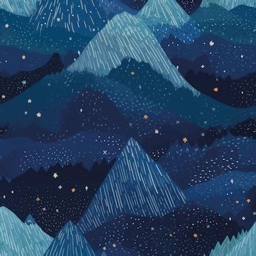 Premium Vector | Starry mountain night illustration