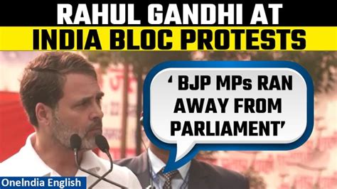 India Bloc Protests Rahul Gandhi Questions Pm Modi Over Parliament