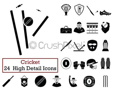 Cricket Icon Set Stock Vector 3196757 Crushpixel