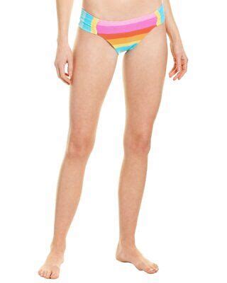 NWT Trina Turk Sunrise Stripe Shirred Side Hipster Bikini Bottom