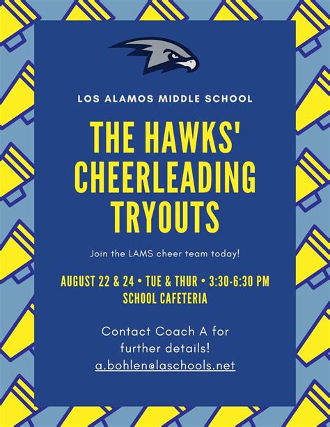 Lams Hawks Cheerleading Tryouts Set For Aug 22 And 24 Los Alamos